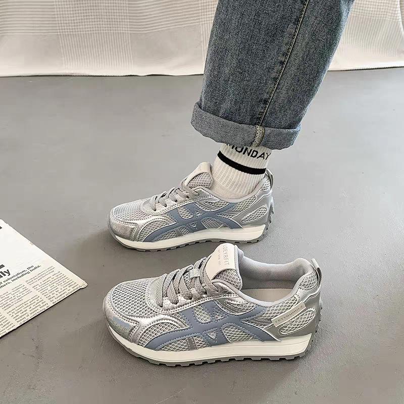 Ugly cute super fire Forrest Gump shoes women's 2025 summer breathable Korean version increases height and light feet small German training shoes mesh
