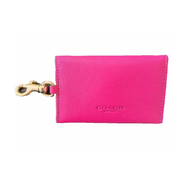 Coach Bag Charm 10 Card Holder Leather Wallet Pendant Women Accessories Magenta C6295G-GDAJN