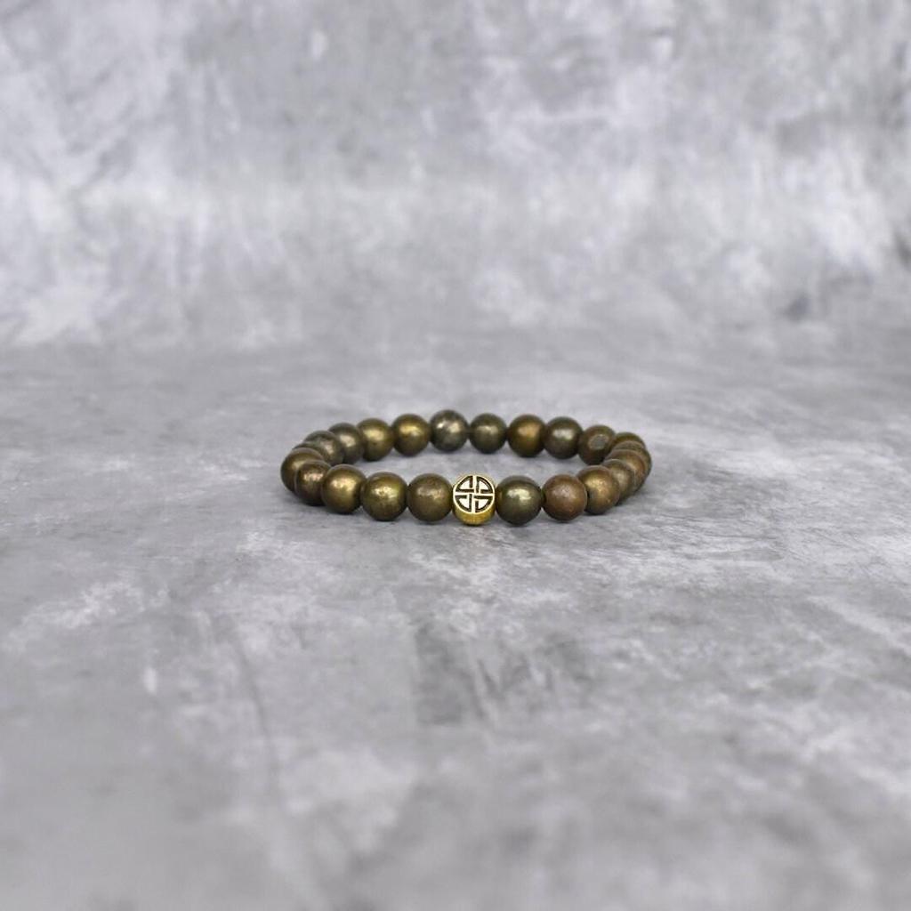 Natural Pyrite And Lava Beaded Bracelets Two Gemstone Stretchable Bracelets For men Healing Gemstone Jewelry Unique Gifts for him