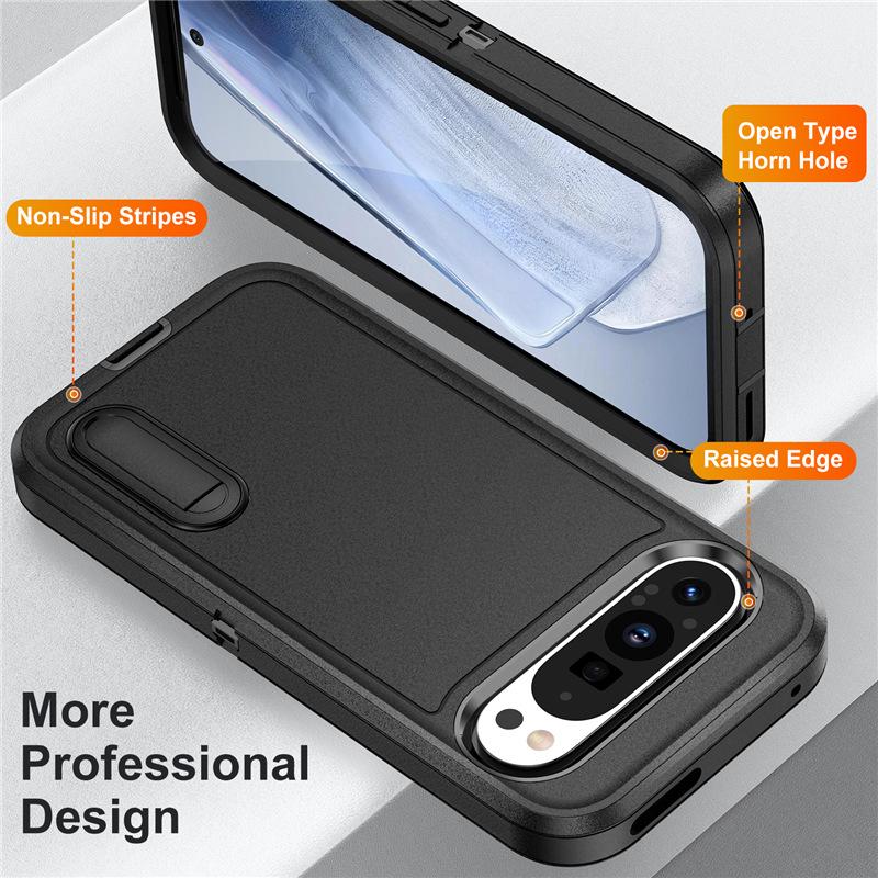 Applicable to Google Pixel 9 Pro Defend Tri-proof phone case Pixel 9 XL bracket 3-in-1 protective case