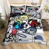Hip Hop Decor Duvet Cover Colorful Bedspreads Cover Graffiti Pattern Street Culture Theme Decor Bedding Set for Adult Kids Teen