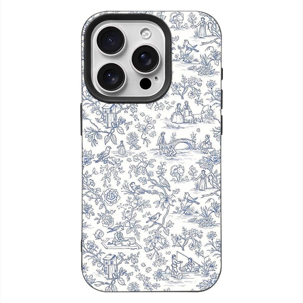 Vintage Persian Rug Horse French Pastoral Phone Case For Iphone 17 Air 16 16e 15 14 13 12 11 Pro Max Leather Shockproof Cover
