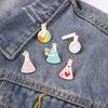 5Pcs Beaker Enamel Brooches Badges Lapel Collar Pin Fun for Jackets