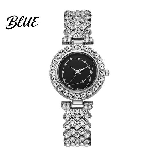 Sparkling Rhinestone Bracelet Luxury Women Watch Round Dial Quartz Analog