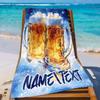 Individueller Bierkrug Strandtuch Personalisierter Name Text Mikrofaser Badetücher Weich Schnelltrocknend Schwimmbadliege Ganzjahresnutzung