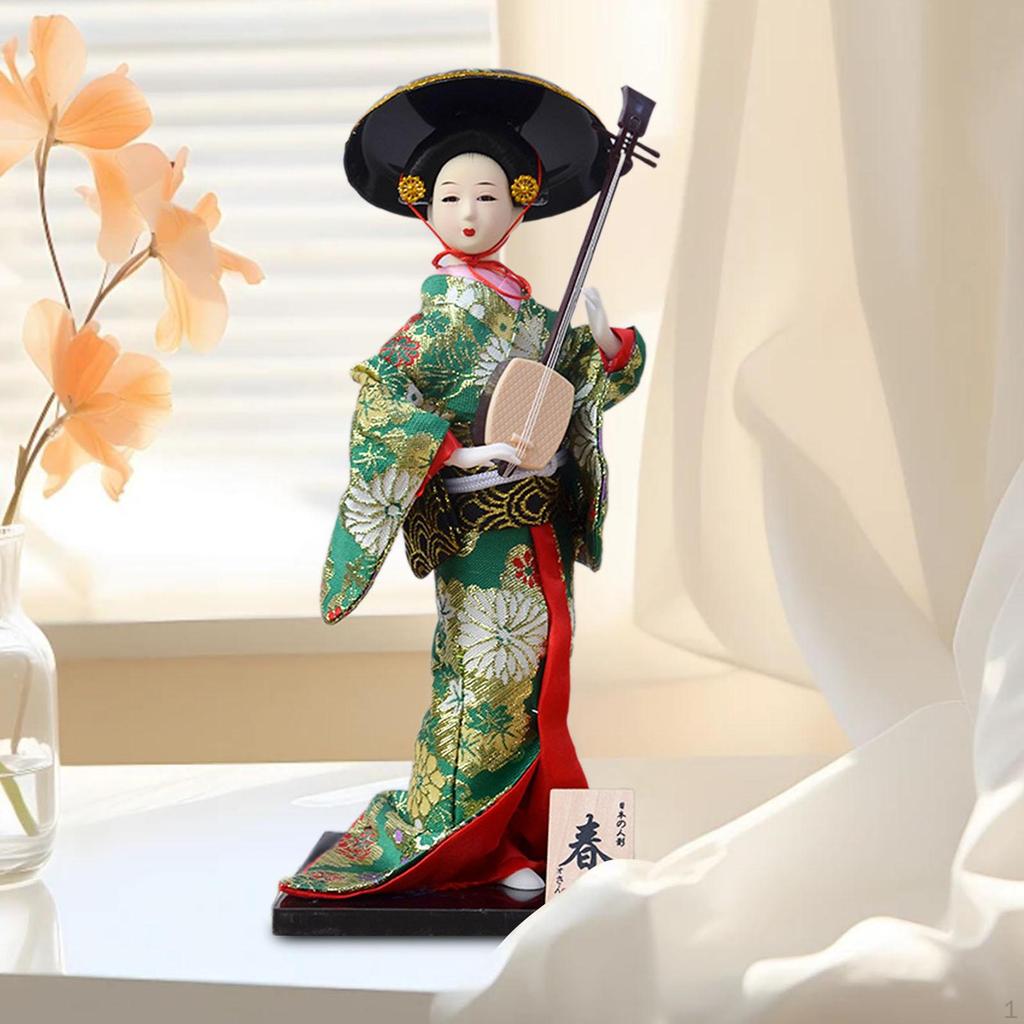 Japanese Kimono Doll Asian Statue Lady Statuette Decorative Collectible Figurine Kabuki for