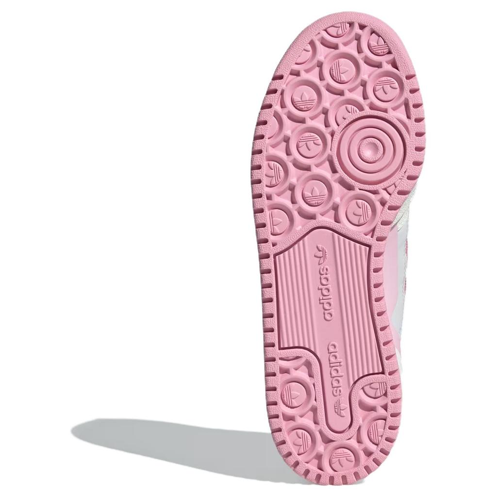 Adidas Originals Forum Bold Stripes Comfortable Versatile Low-Top Skate Shoes Women Sneakers White Pink ID0404