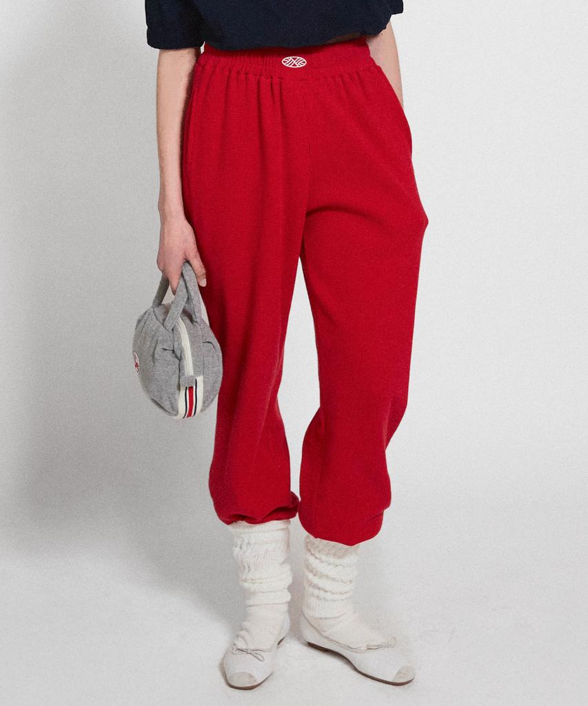 Minasu Track Logo Waffle Jogger Pants_Red