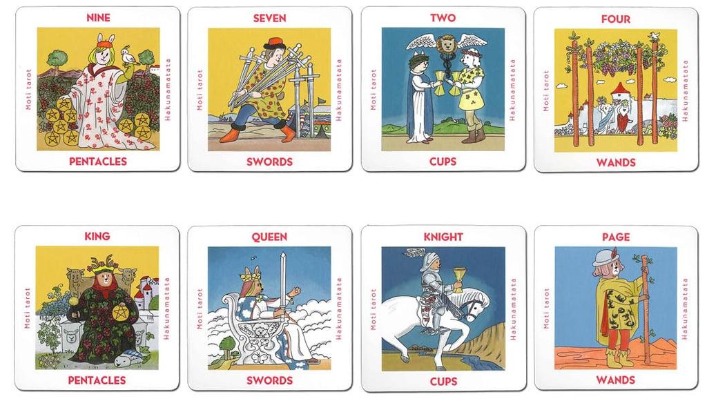 Nichiyu 79-card Tarot Deck, Waite Edition, Square, Fortune Telling [Moti Tarot Set] Includes a Fun-to-read Japanese Instruction Manual