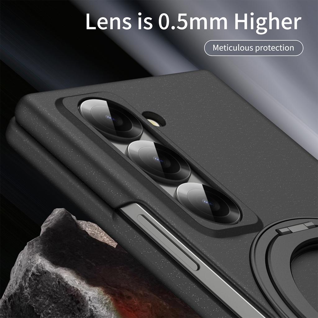 Magnetic Phone Case for Samsung Galaxy Z Fold Special/Z Fold 6 Slim/W25 Ring Kickstand Hard PC Cover with Tempered Glass Screen Film