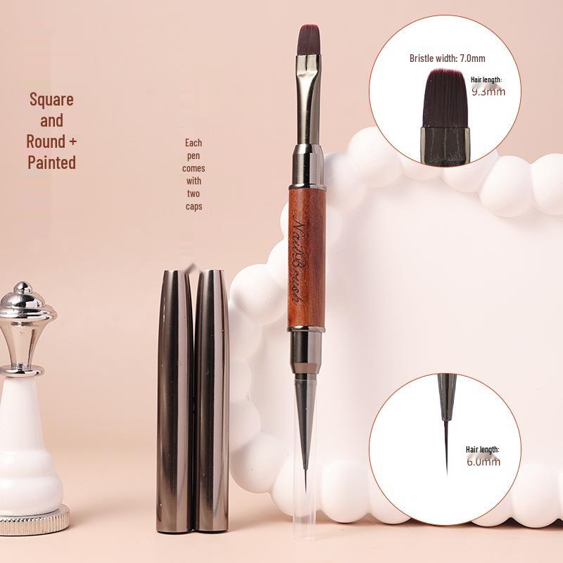 Sandalwood Double-headed Nail Art Gel Brush Tool