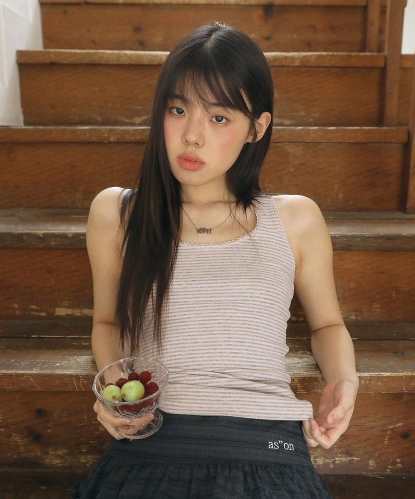 Aejeuon Ripple Stripe Sleeveless / Pink