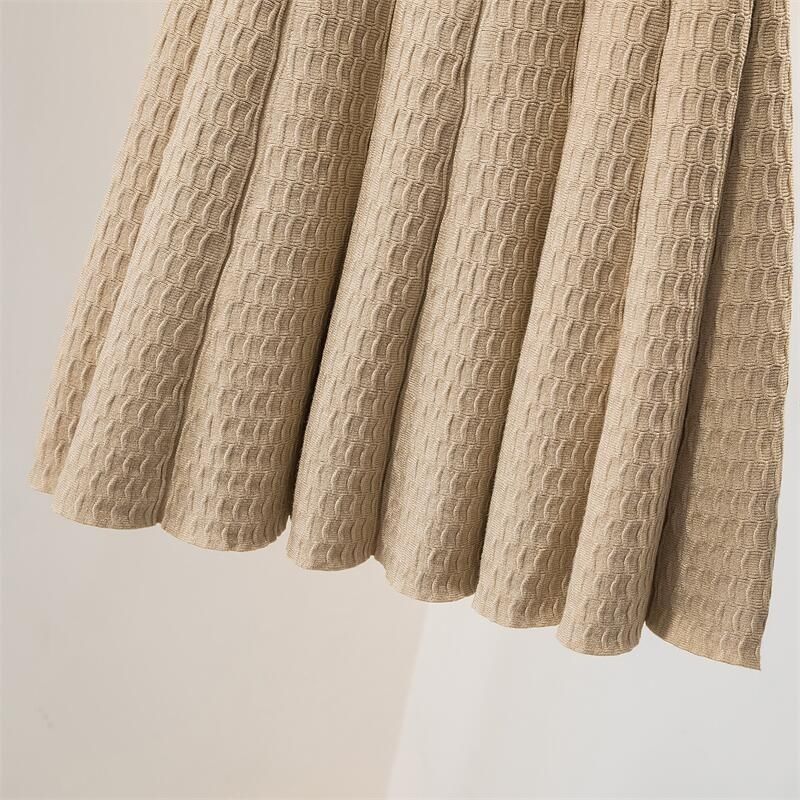 Autumn and Winter High Waist Knitted Half Skirt Women Versatile A-line Skirt Pleated Skirt Wearing Short Skirt Outside Women