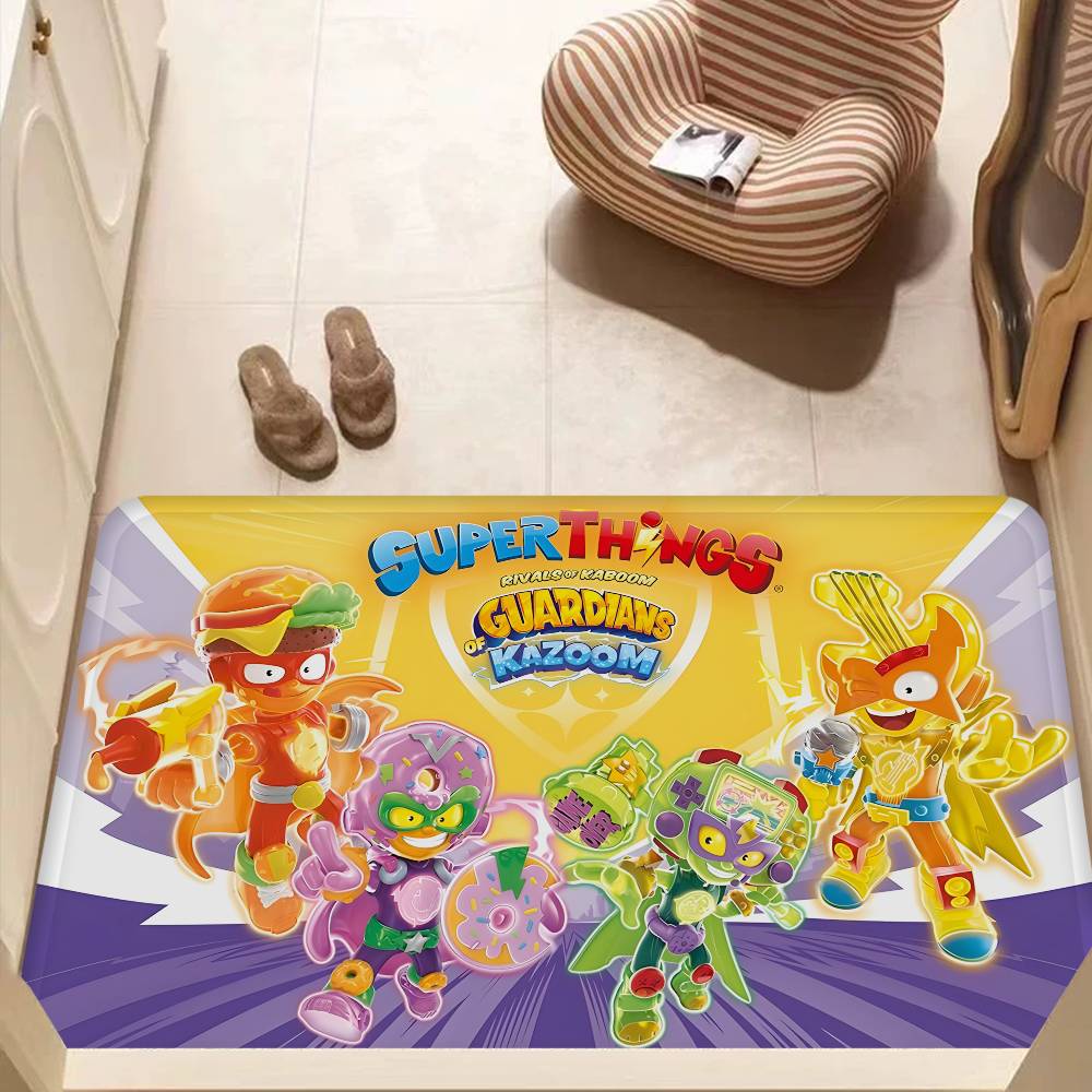 Cute Cartoon Super Zings Floor Mat INS Style Soft Bedroom Floor House Laundry Room Mat Anti-skid Household Carpets