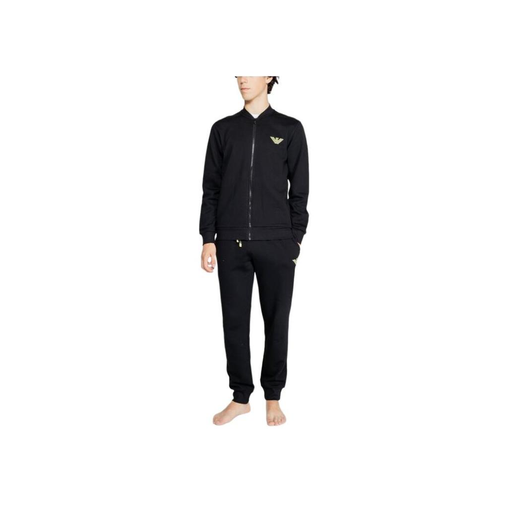Emporio Armani FW24 Logo Letter Print Zip Casual Sports Suit Unisex suit Black 112115-4F571-00020