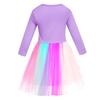 5194 Kinder Mädchen Steal a Brainrot 67 Six Seven Print Mesh Regenbogen Rundhals Lässig Lässig Baumwollkleid