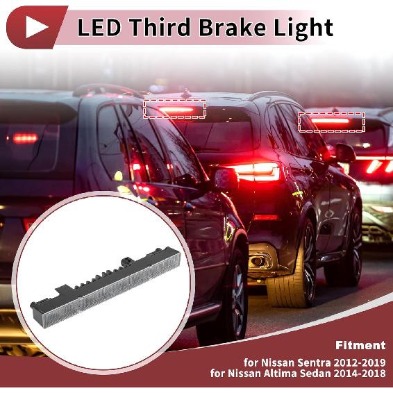 

LED Third Brake Light for Nissan Sentra 2012-2019 for Nissan Altima Sedan 2014-2018 No.265903RA0A/265903RA0B 3rd High Mounted Stop Lamp Rear Center