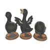 3Pcs Halloween Spooky Skeleton Goose Figurine, Miniature Skeleton Goose Resin Statue, Skeleton Animal Sculpture Desktop Ornament for Home, Office,