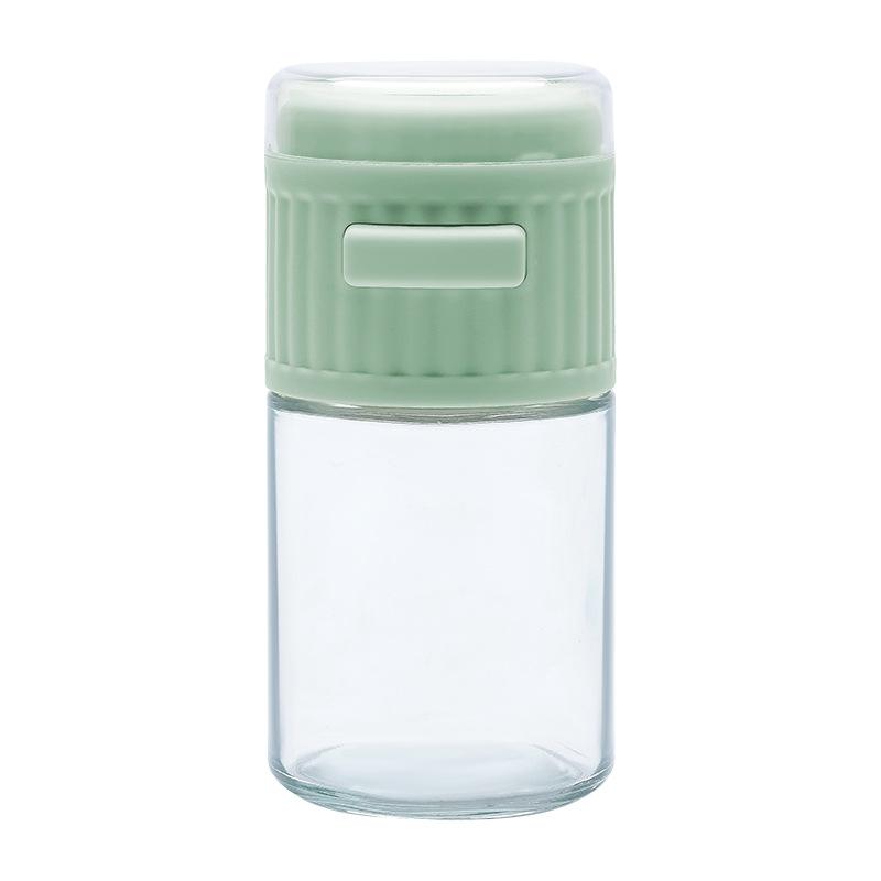 

Кухонная пресс-тип количественная солонка Кухонная бутылка для приправ Контролируемая солонка Артефакт для посыпания солью Мерная коробка для приправ с солью зелёный