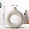 Creative Donut Shape Ceramic Vase Nordic White Circular Hollow Flower Vase Home Office Desktop Living Room Decoration Flower Pot