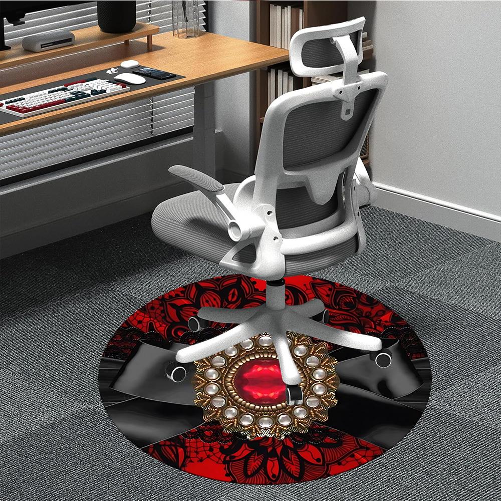 1pc Elegant BowChair Carpet for Office, Indoor Non-Slip Washable Polyester Fiber Carpet, Mat For Office, Machine Washable