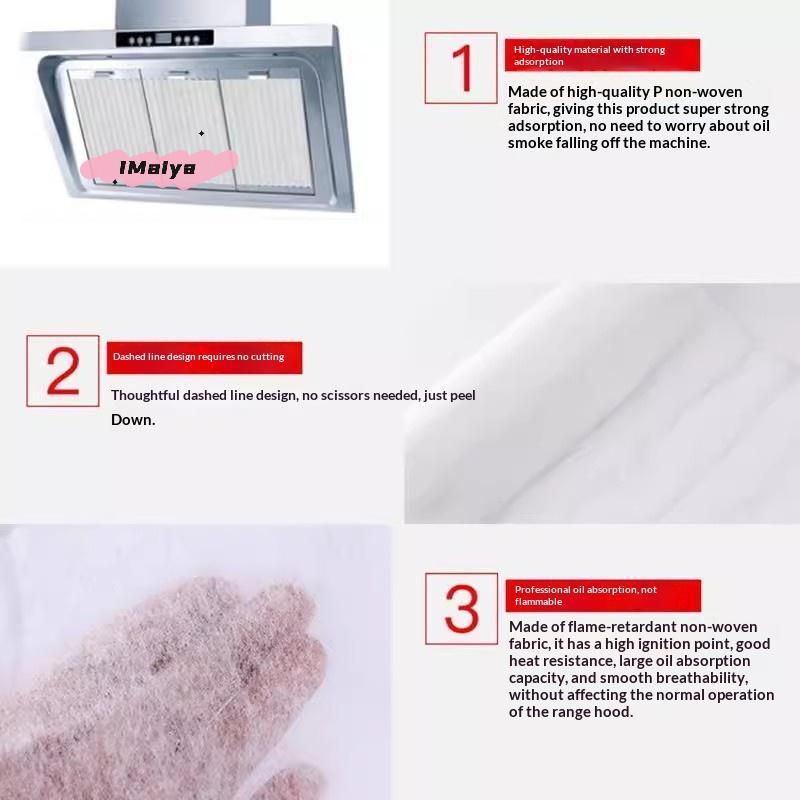 High-Performance Kitchen Oil Stickers Range Hood Filter Set - Smoke-Free Universal Fit Durable Oil Absorption Sticker Protection