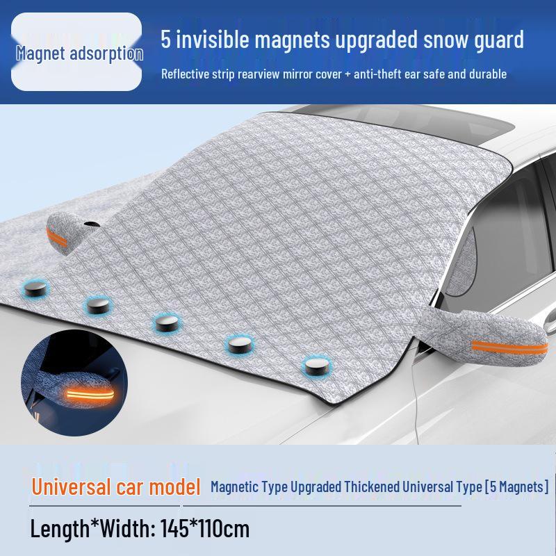 Magnetic Car Windshield Snow & Frost Cover Sunshade - Anti-Freeze Protection