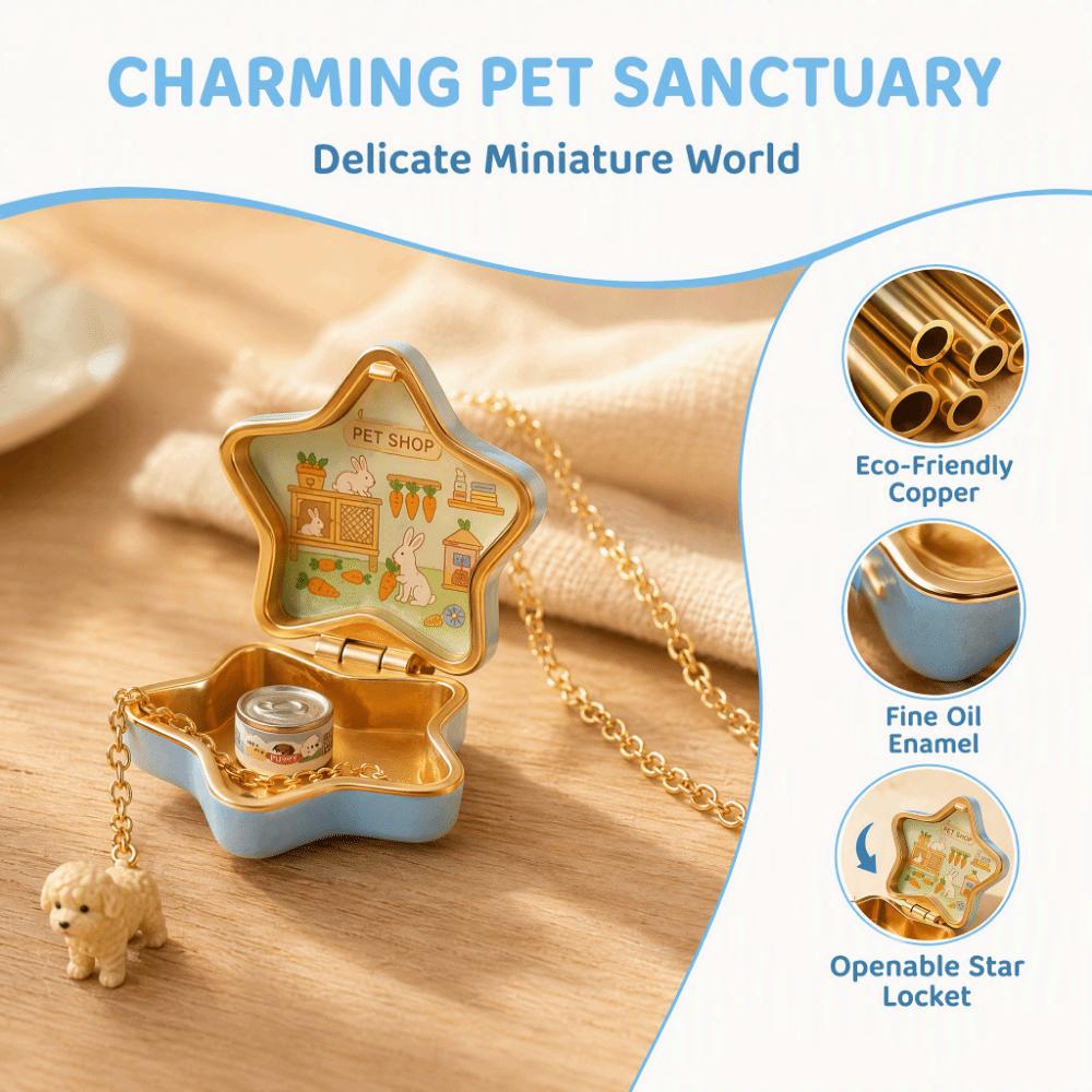 Enamel Craft Openable Pendant Necklace Eco-friendly Copper Enamel Dog Necklace  Women Daily Wear