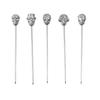 Skull Cocktail Picks Reusable Olive Skewers Martini Garnish Sticks Stainless Steel Toothpicks for Drinks Appetizers Bar