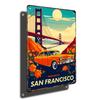 Hisun Tin Sign Vintage World Famous City Landscape Metal Tin Sign Set Retro Travel Poster Wall Art Decor for London Amsterdam Istanbul Home Liv