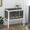 Wooden Hamster Cage for Dwarf Hamsters, Gerbils, Rutin Chicken, with Shelf, Two Huts - Grey