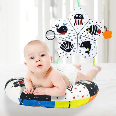 Baby Black And White Tummy Time Pillow Toy Newborn Head Up Training Pillow High Contrast Double-Sided Sensory Lying Pillow