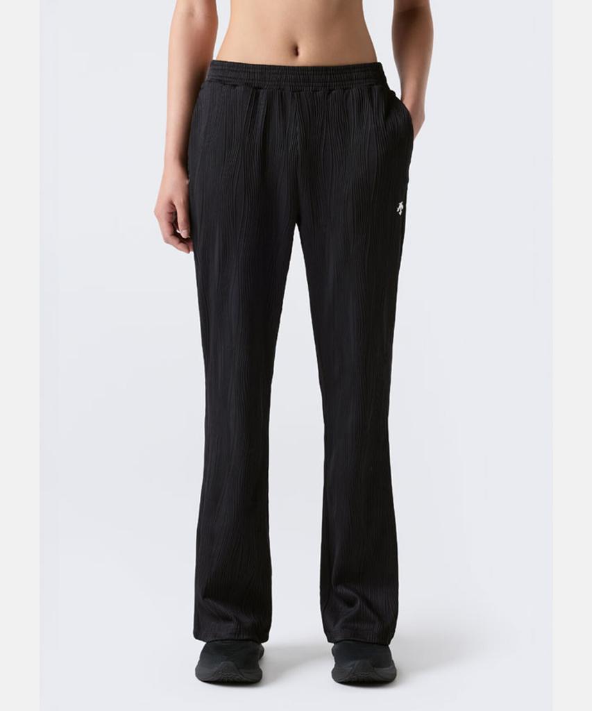 DESCENTE Women'S Ribbed Bootcut Training Pants Black Sr322Pfp71