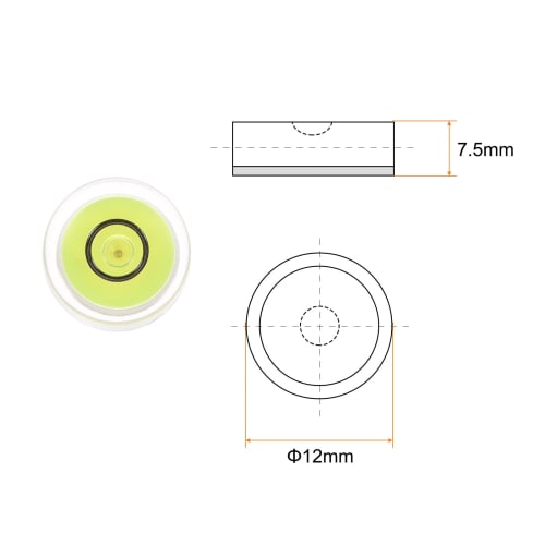 uxcell Round Bubble Level, 12x7.5mm, Mini Circular Bullseye Spirit Level for Leveling Camera Tripods, Telescopes, Workshops, Turntables, and Photo Fra