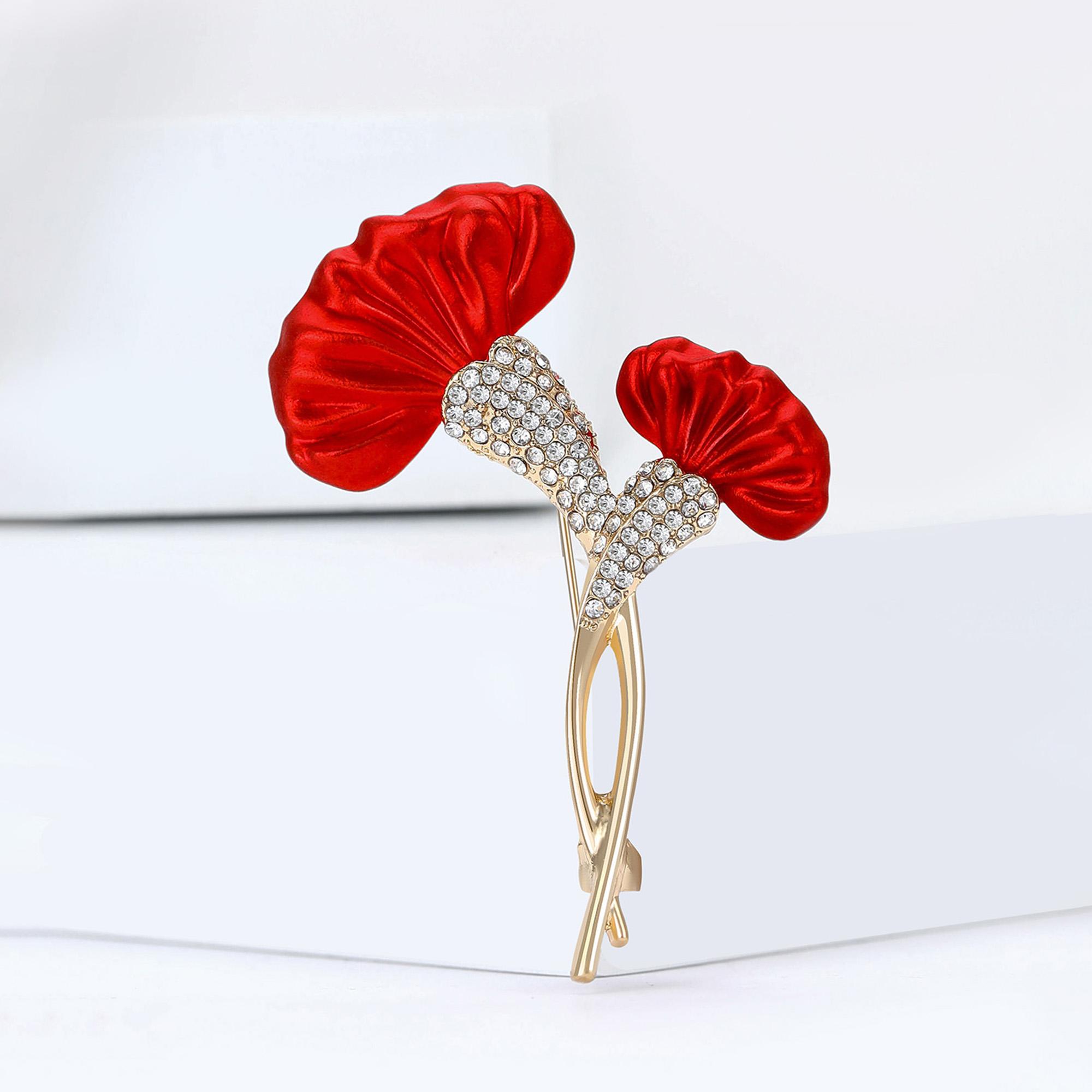 Mother s Day Classic Rhinestone Carnation Brooch for Women Enamel Floral Pins Keychain Event Party New Gifts Jewelry Accessories