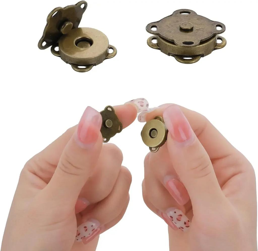 1/10Sets Magnetic Snap Button Metal Invisible Sew on Button Lock Clasps Fasteners for Purse Bags Clothes Craft DIY Accessories