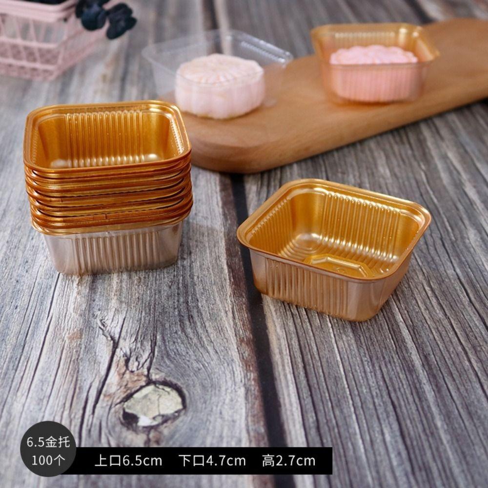 100PCS Plastic Mooncake Packaging Tray Thicken Dessert Plate Mooncake Plastic Inner Tray  Dim Sum