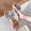 Fashion Slides Open Toe Bow Flip Flops Women's Slippers and Ladies Sandals Outside Shoes on Beach 2024 Flat Pvc 39 Promotion Top Designs