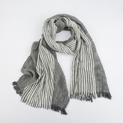 Soft Luxury Cotton Linen Yarn-dyed Winter Men Scarf Tassel Autumn Winter Warm Striped Men's Scarves Soft Male Accessories