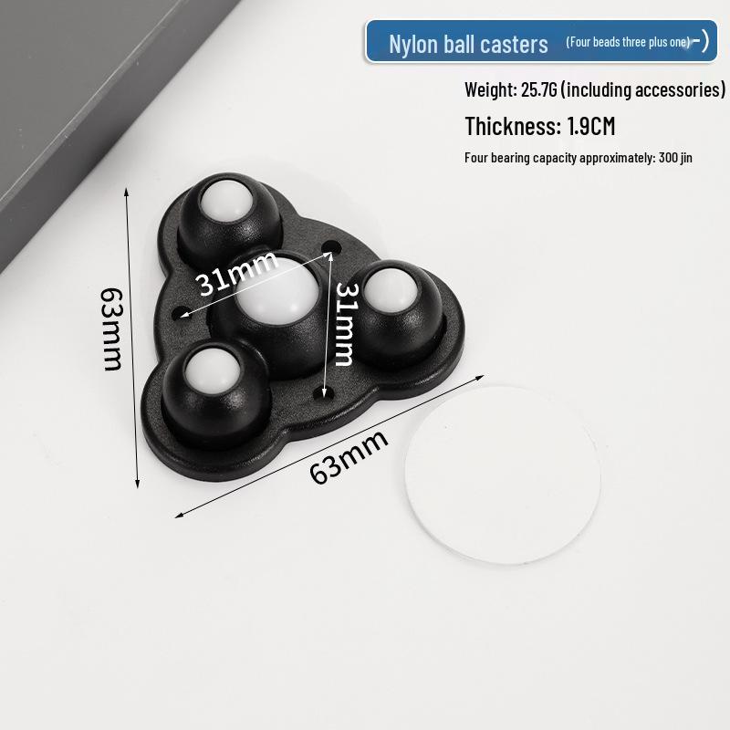 Cicha Samoprzylepna Podstawa Mobilna: Uniwersalne kółko bez wiercenia z pogrubionym łożyskiem kulkowym do użytku domowego