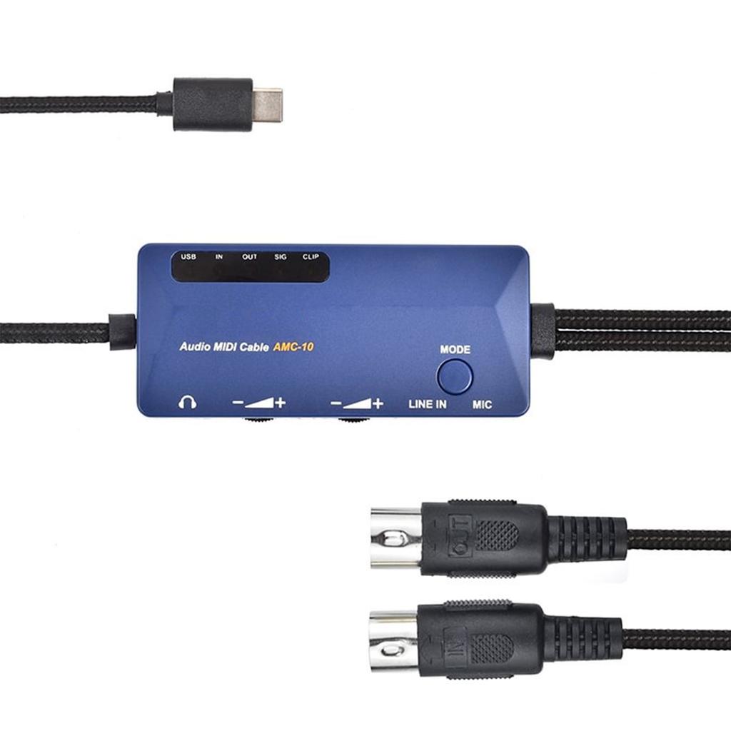 DOREMiDi MIDI to Type C Interface MIDI Cable Adapter for Editing Recording Track Audio MIDI Cable USB C Converter Built