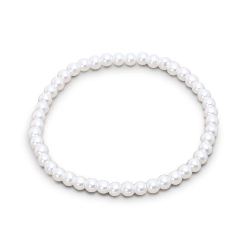 

Шикарный многослойный браслет из стеклянных бусин с имитацией жемчуга и эластичным шнуром 5mm, single strip белый