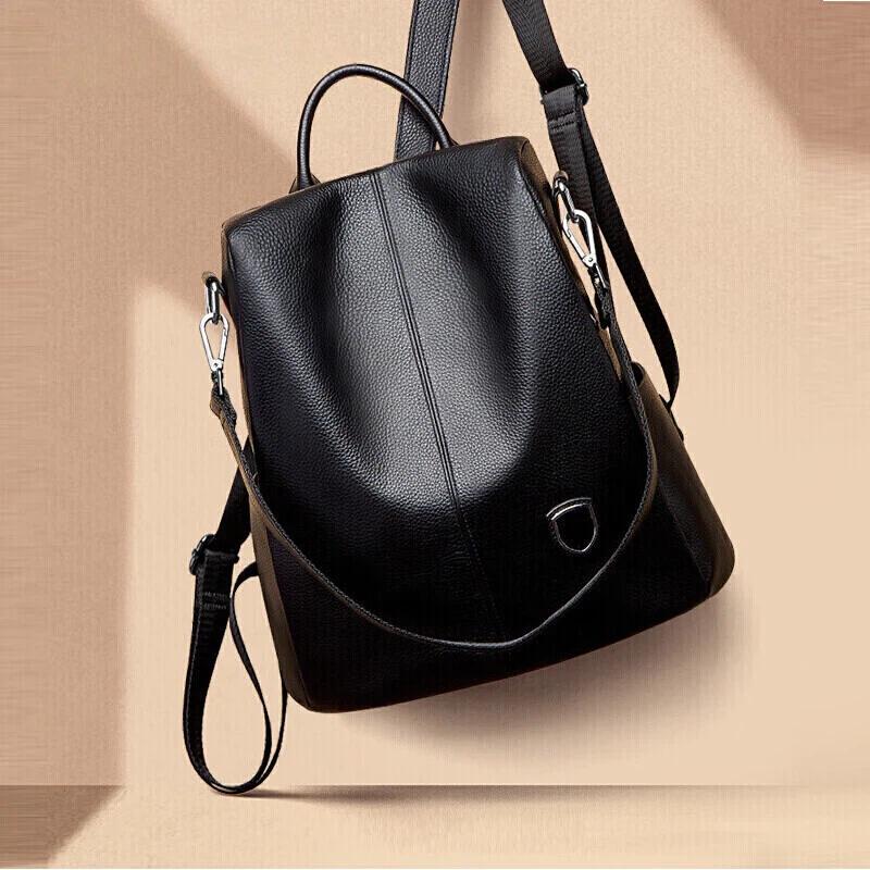 ZOOLER Travel Backpack, Top-Grain Leather, Casual Backpack, Black, Small Size
