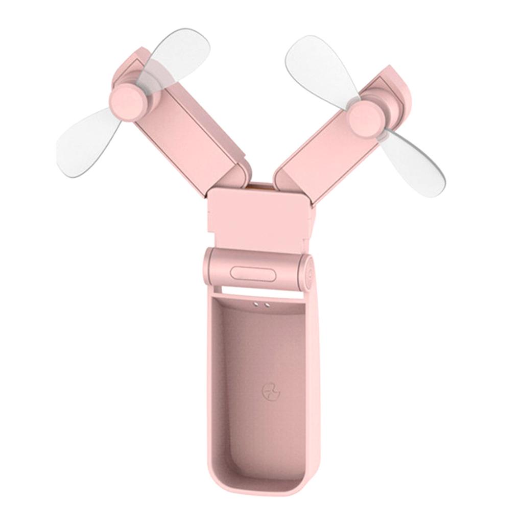 Folding Electric Fan Double Headed Portable Handheld Mini USB Fan for Outdoor Indoor Office Travel