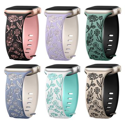 Engraved Strap for Apple Watch Ultra2 Band 49mm 46MM 44MM 40mm 41/45mm 42mm Silicone Bracelet IWatch Series 10 9 8 7 6 SE 5 4