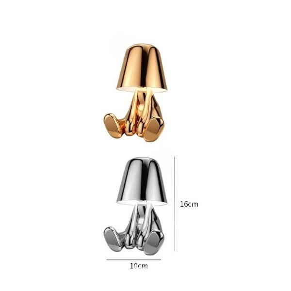 Italien Little Golden Man Bordslampa Touch Switch LED Nattljus Kafé Bar Sovrumsinredning Tänkare Rumsdekorlampa