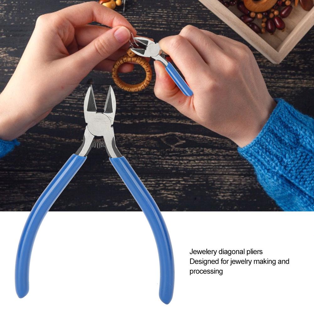 Mini Diagonal Pliers Hand Tool Pliers Cutter Jewelry Making Processing Accessory (Small)