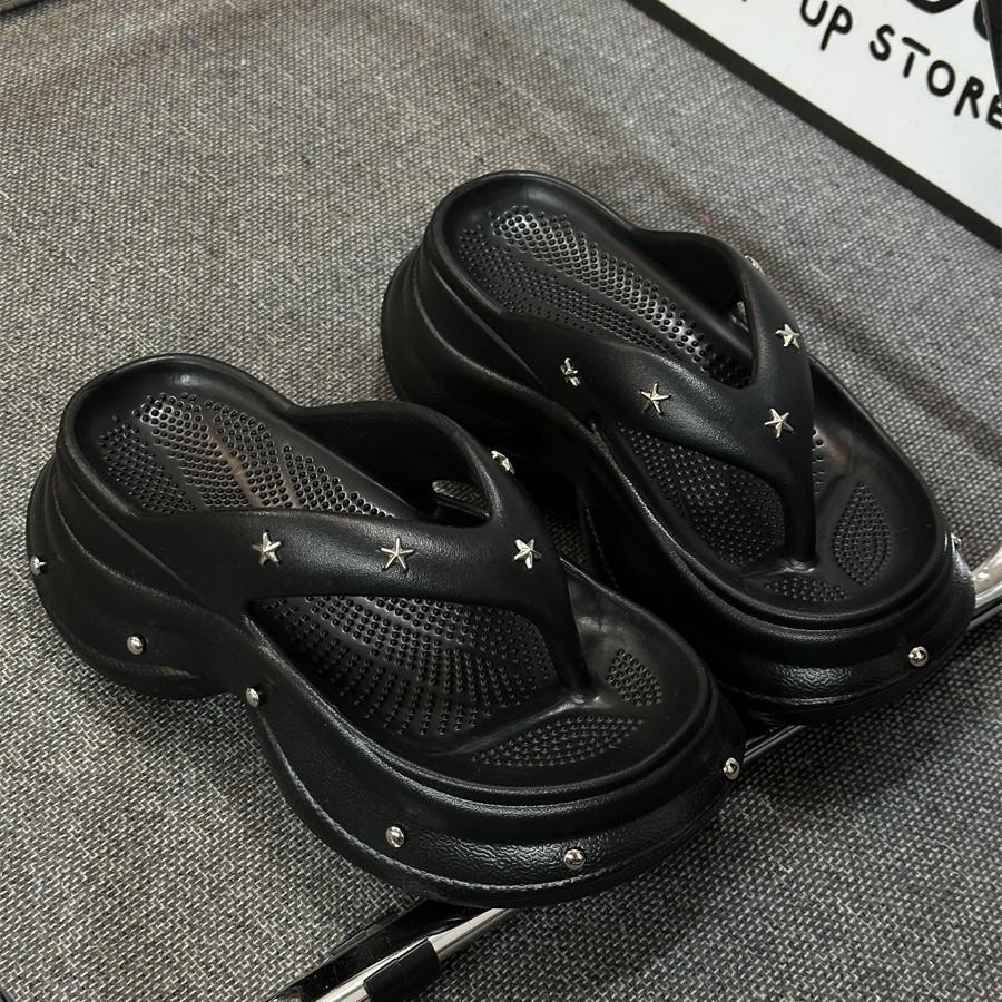 New Summer CM Thick Heel Pinch Slippers Women's Summer Thick-soled Flip-flops