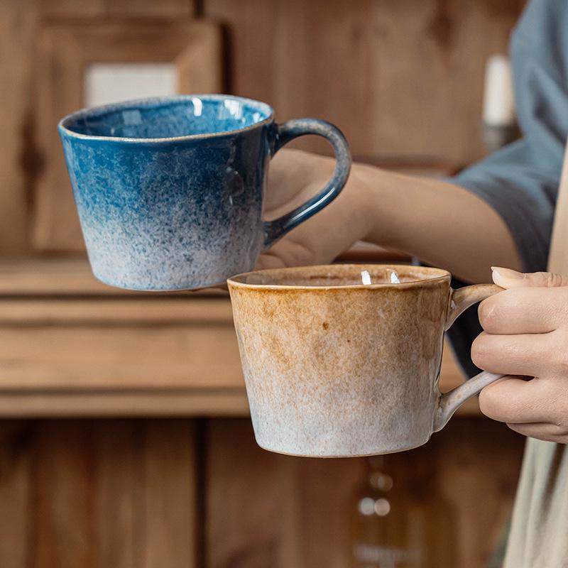 Japanese Retro Glaze Ceramic Mug - Coffee & Water Cup Set