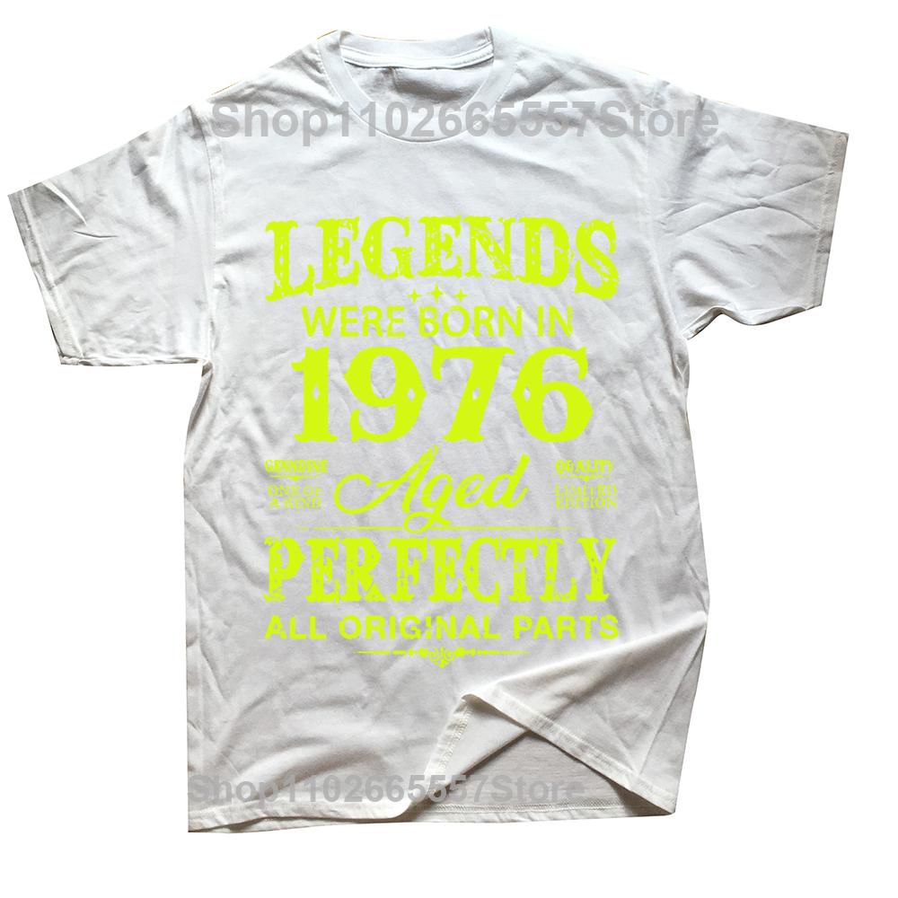 LEGEND 1976 VINTAGE Classic Black Cotton T Shirts Unisex Retro Summer Fashion 48th 48 Years Old Birthday Party Tshirt Male Top